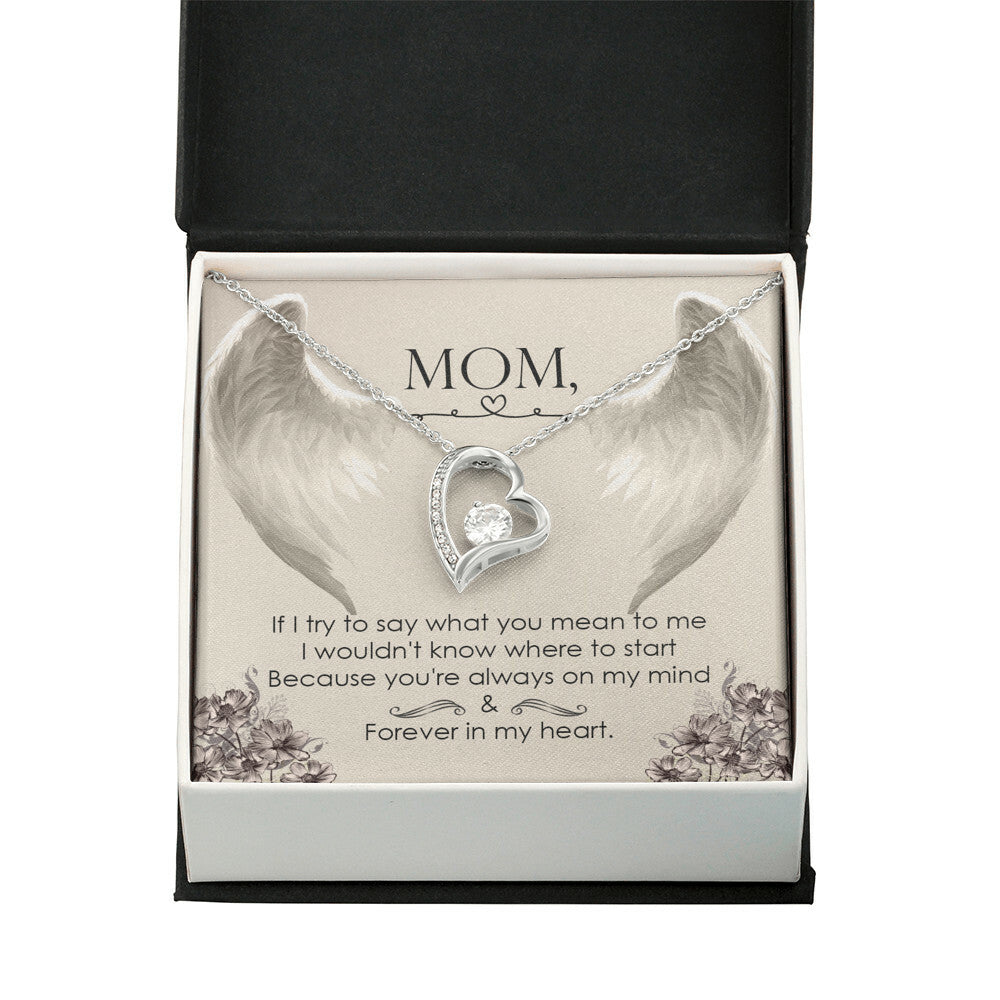 To Mom Remembrance Message If I try to say Forever Necklace w Message Card-Express Your Love Gifts