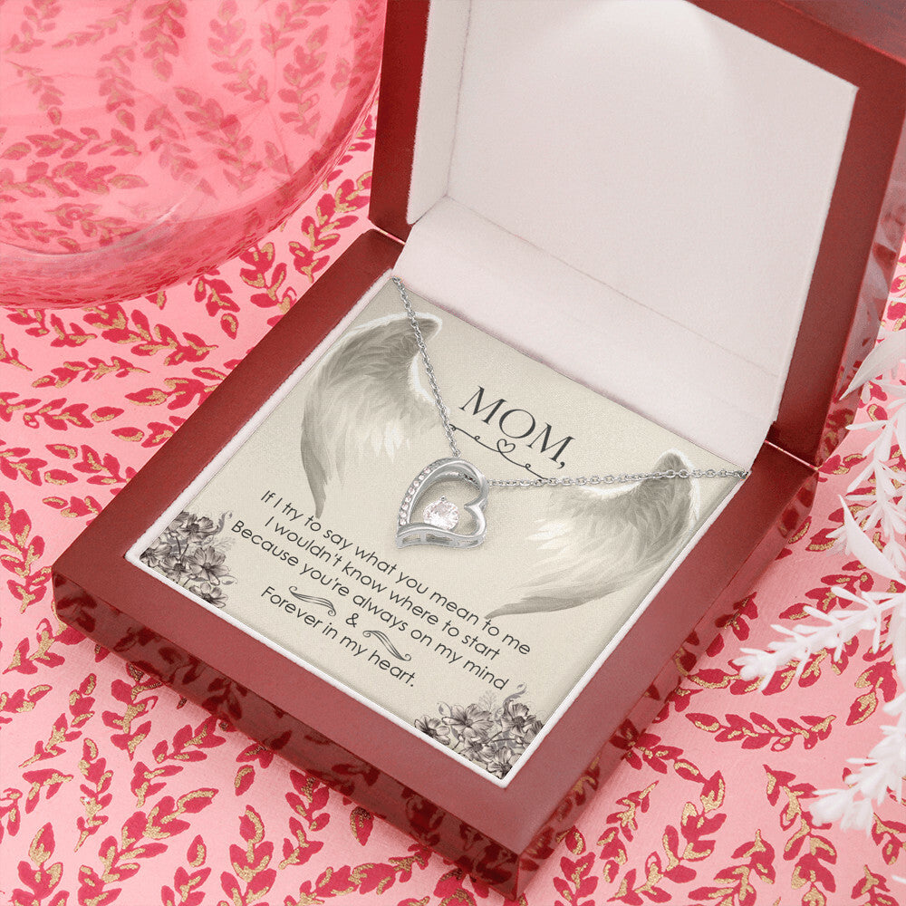 To Mom Remembrance Message If I try to say Forever Necklace w Message Card-Express Your Love Gifts