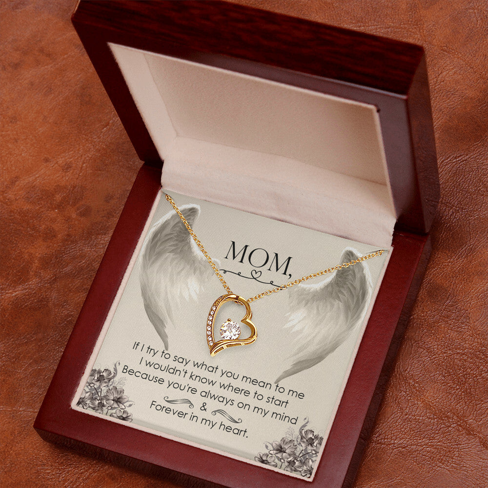 To Mom Remembrance Message If I try to say Forever Necklace w Message Card-Express Your Love Gifts