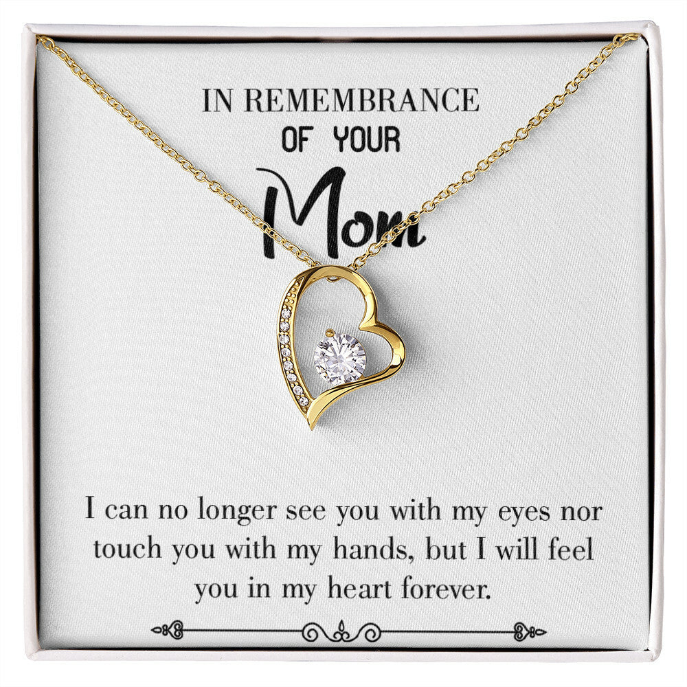 To Mom Remembrance Message In My Heart Forever White Forever Necklace w Message Card-Express Your Love Gifts