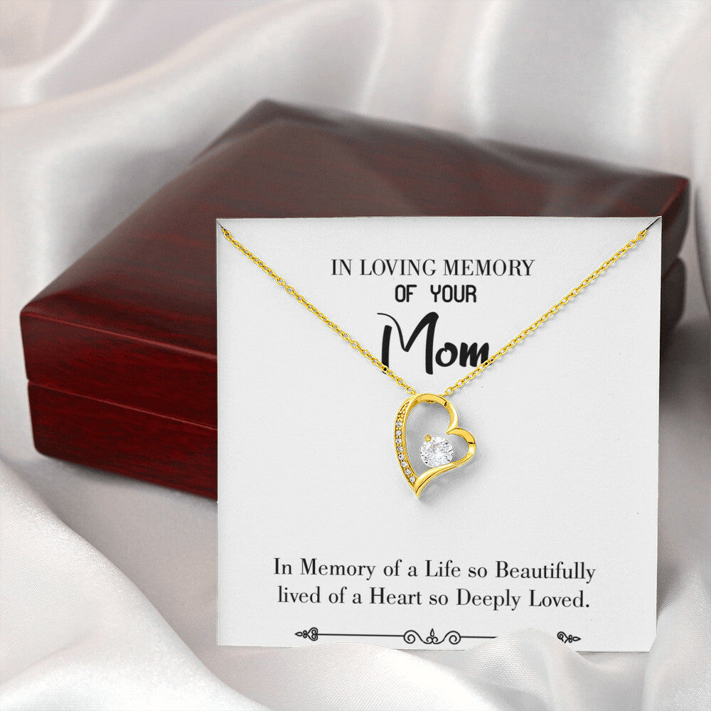 To Mom Remembrance Message Life so Beautiful White Forever Necklace w Message Card-Express Your Love Gifts