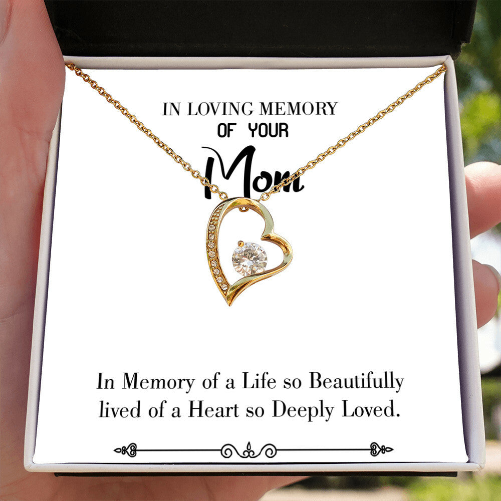 To Mom Remembrance Message Life so Beautiful White Forever Necklace w Message Card-Express Your Love Gifts