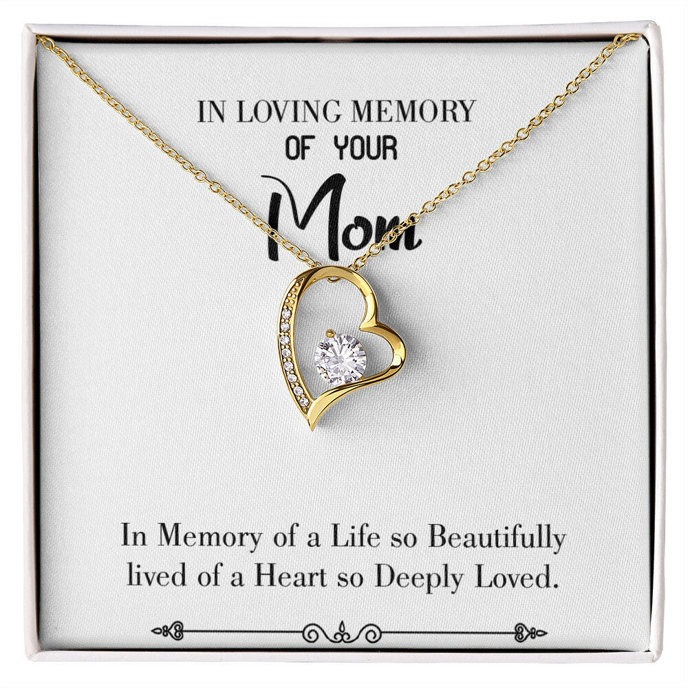 To Mom Remembrance Message Life so Beautiful White Forever Necklace w Message Card-Express Your Love Gifts
