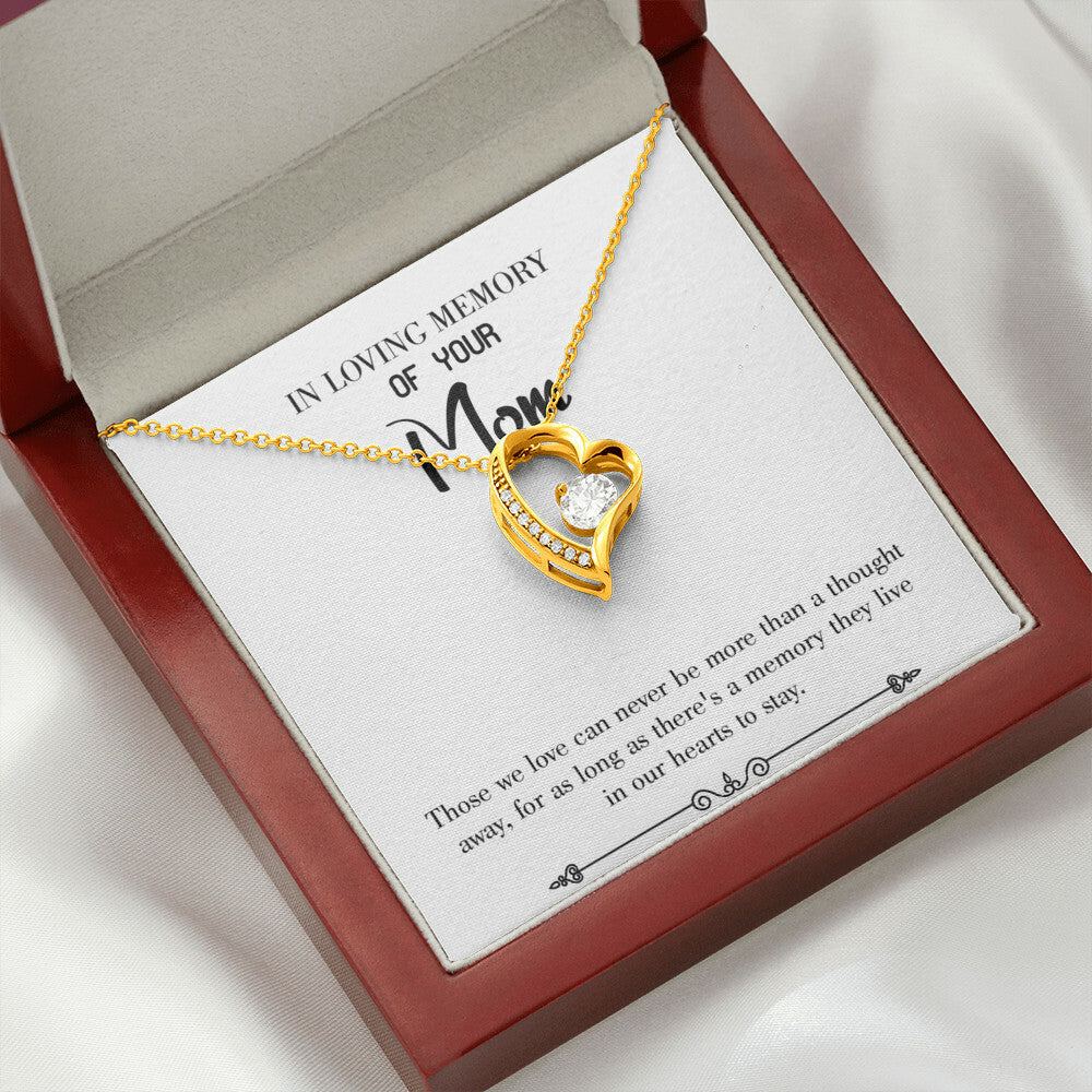 To Mom Remembrance Message Live in Our Hearts White Forever Necklace w Message Card-Express Your Love Gifts