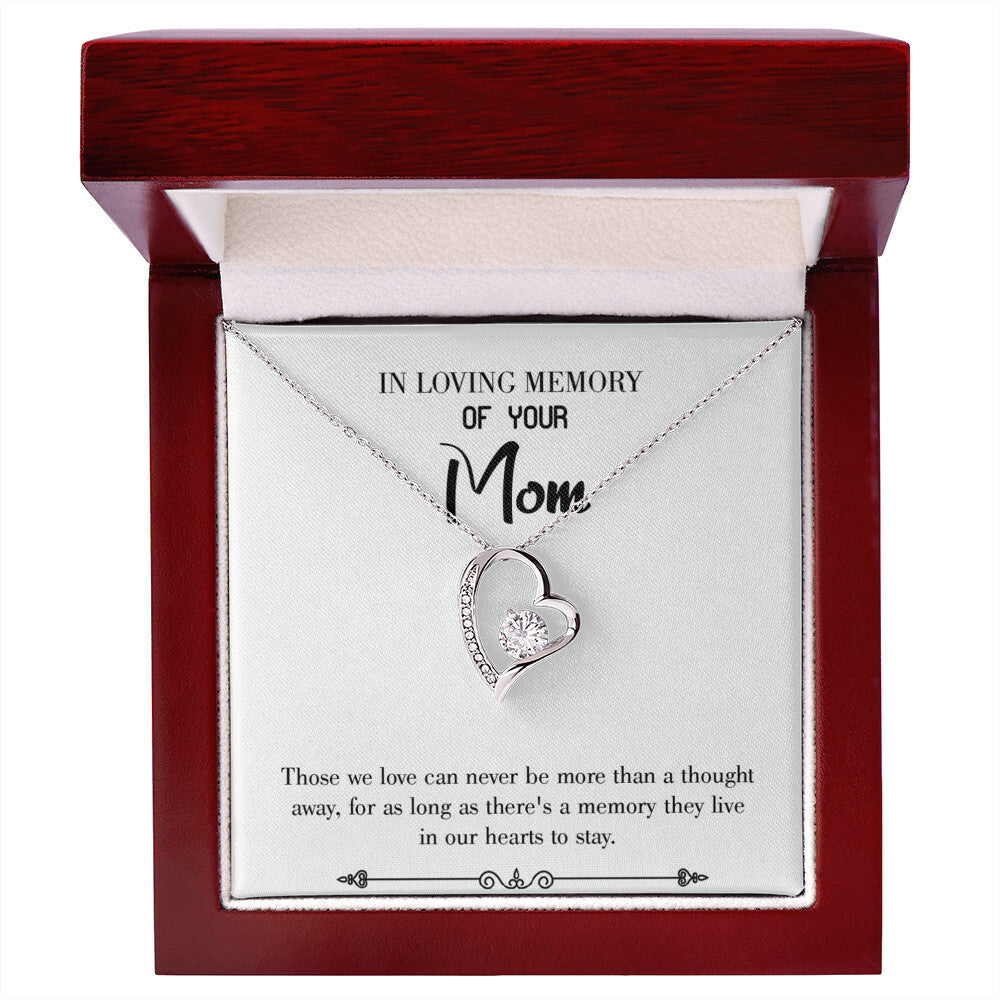 To Mom Remembrance Message Live in Our Hearts White Forever Necklace w Message Card-Express Your Love Gifts