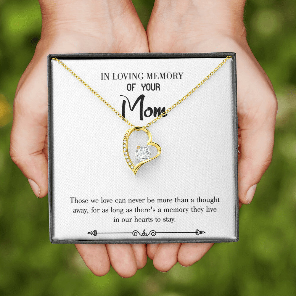 To Mom Remembrance Message Live in Our Hearts White Forever Necklace w Message Card-Express Your Love Gifts