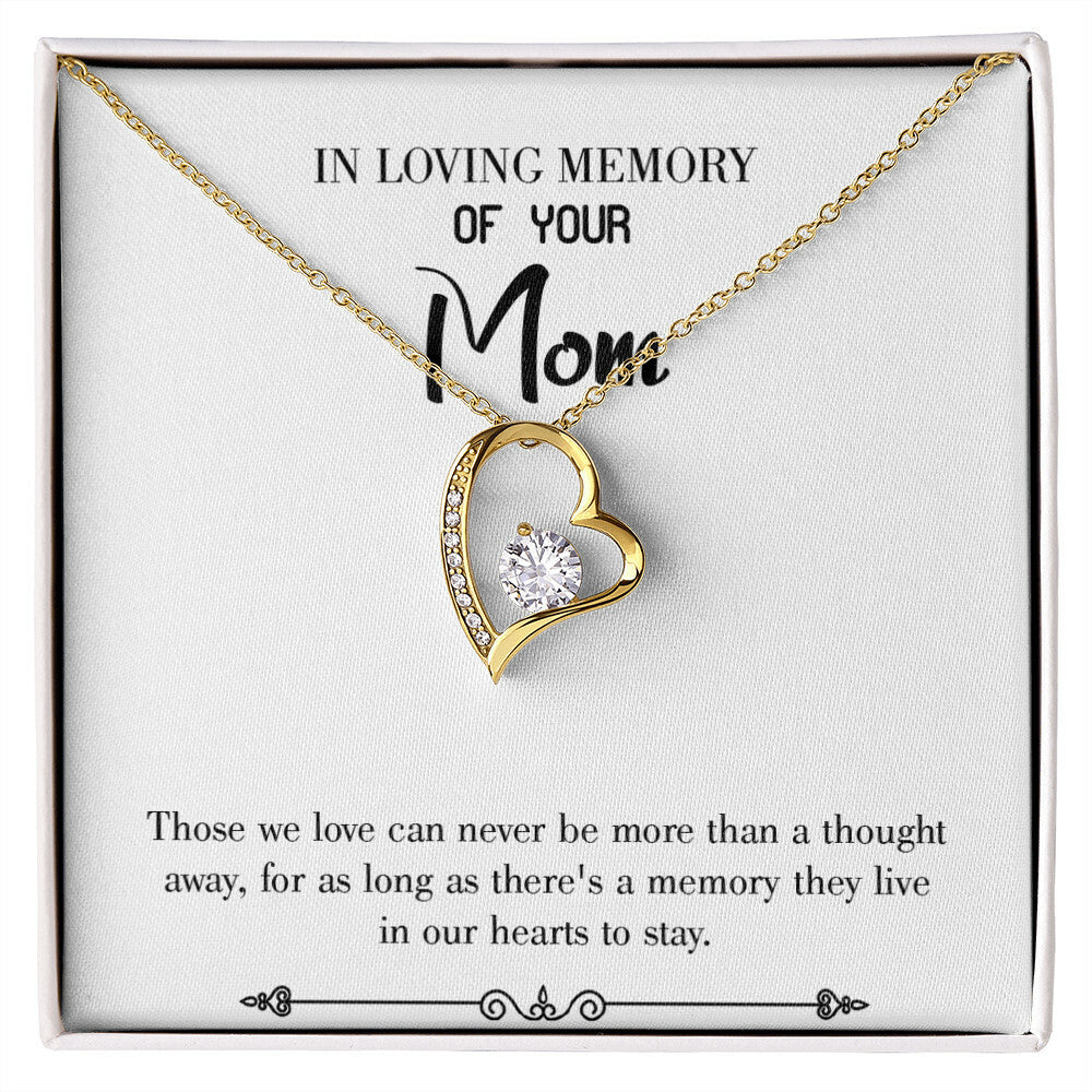 To Mom Remembrance Message Live in Our Hearts White Forever Necklace w Message Card-Express Your Love Gifts