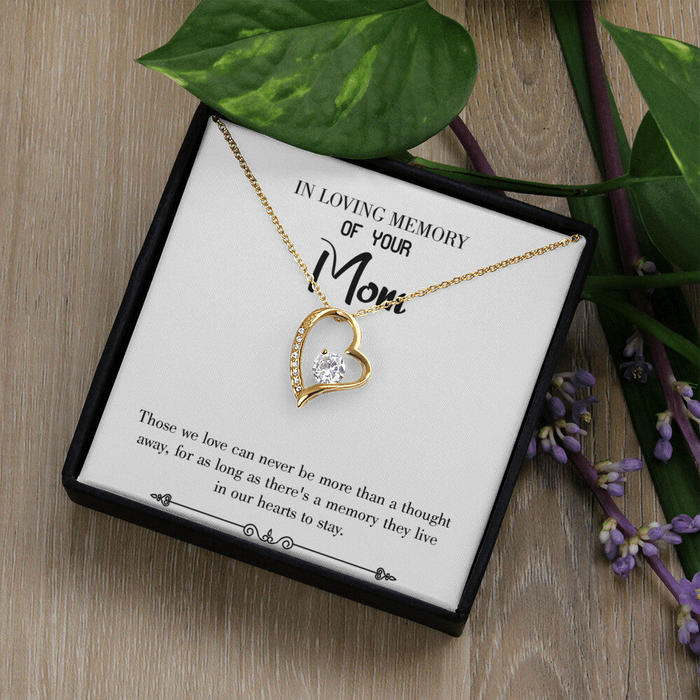 To Mom Remembrance Message Live in Our Hearts White Forever Necklace w Message Card-Express Your Love Gifts