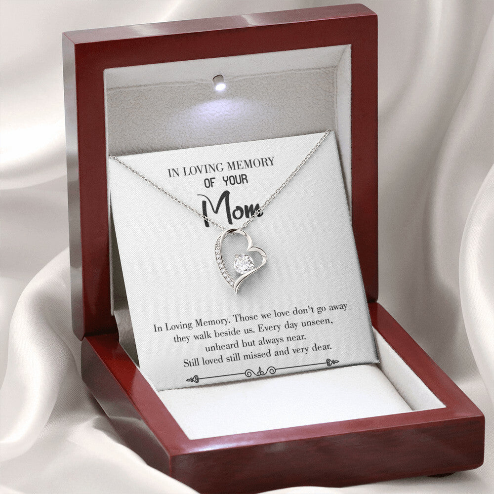 To Mom Remembrance Message Loving Memory White Forever Necklace w Message Card-Express Your Love Gifts