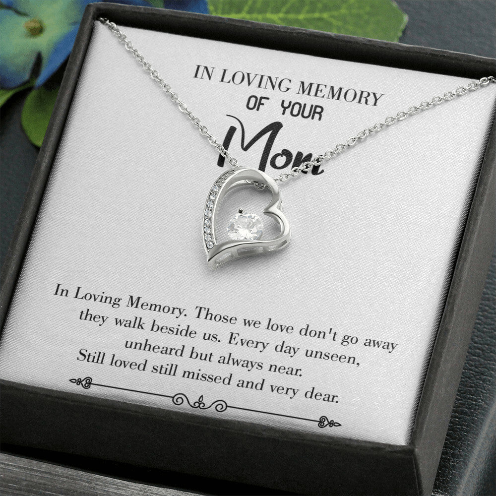 To Mom Remembrance Message Loving Memory White Forever Necklace w Message Card-Express Your Love Gifts