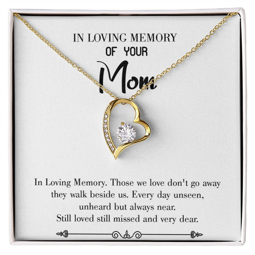 To Mom Remembrance Message Loving Memory White Forever Necklace w Message Card-Express Your Love Gifts