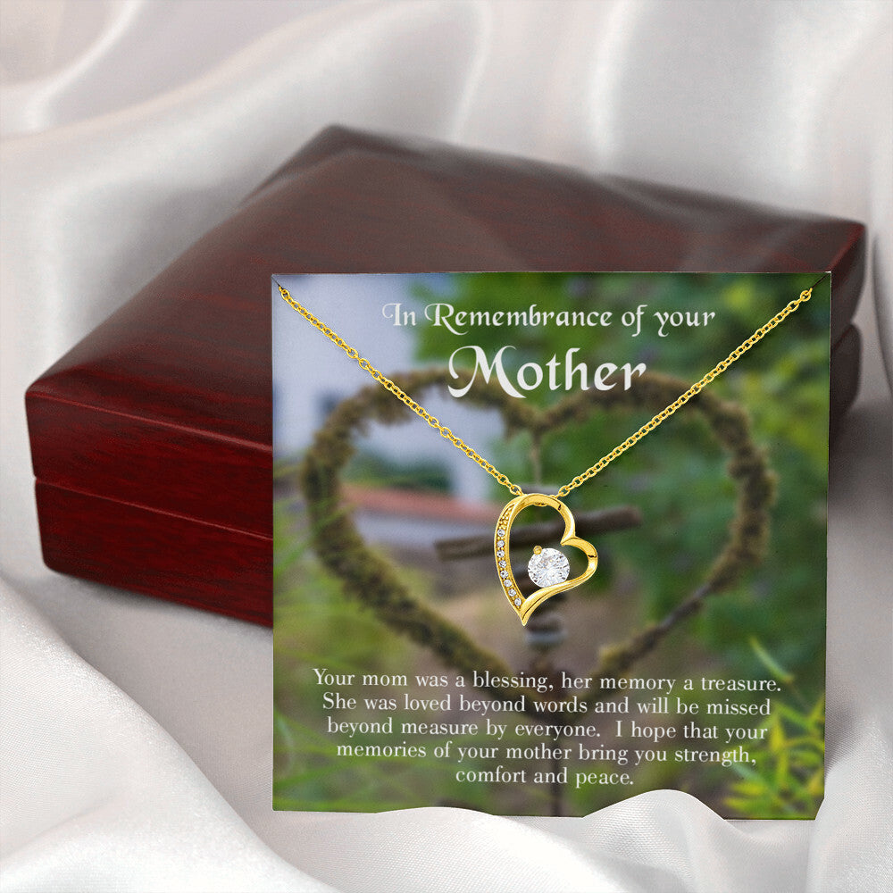 To Mom Remembrance Message Memory a Treasure Forever Necklace w Message Card-Express Your Love Gifts