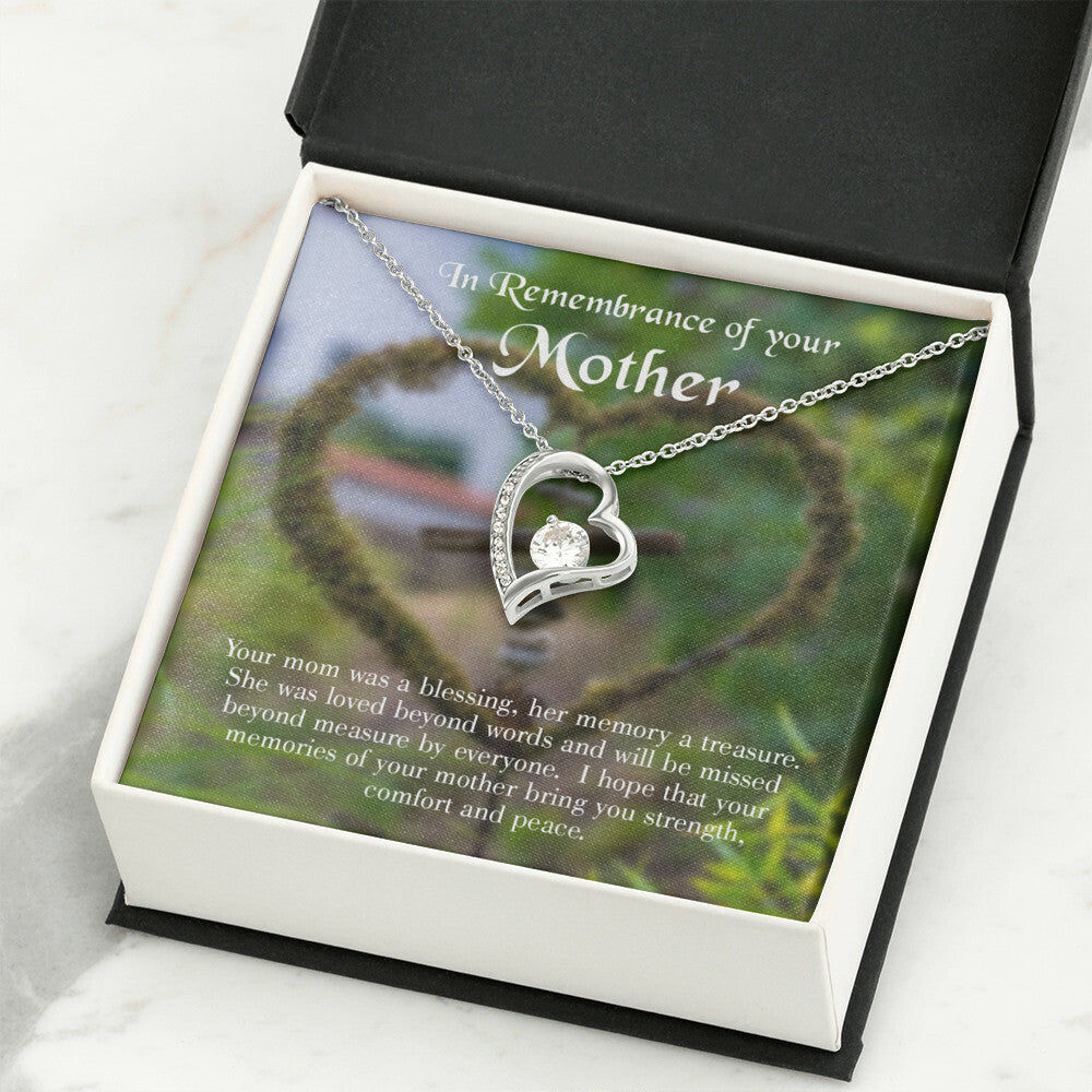 To Mom Remembrance Message Memory a Treasure Forever Necklace w Message Card-Express Your Love Gifts