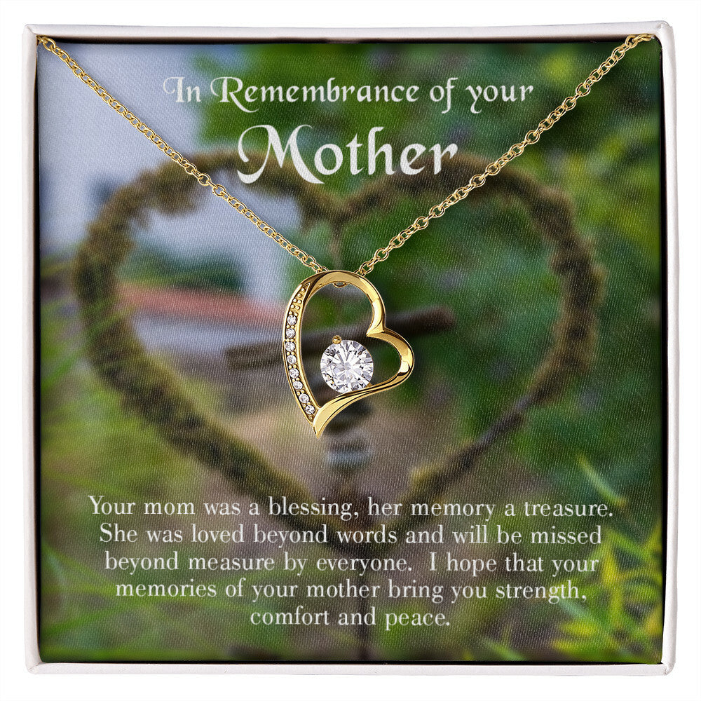 To Mom Remembrance Message Memory a Treasure Forever Necklace w Message Card-Express Your Love Gifts