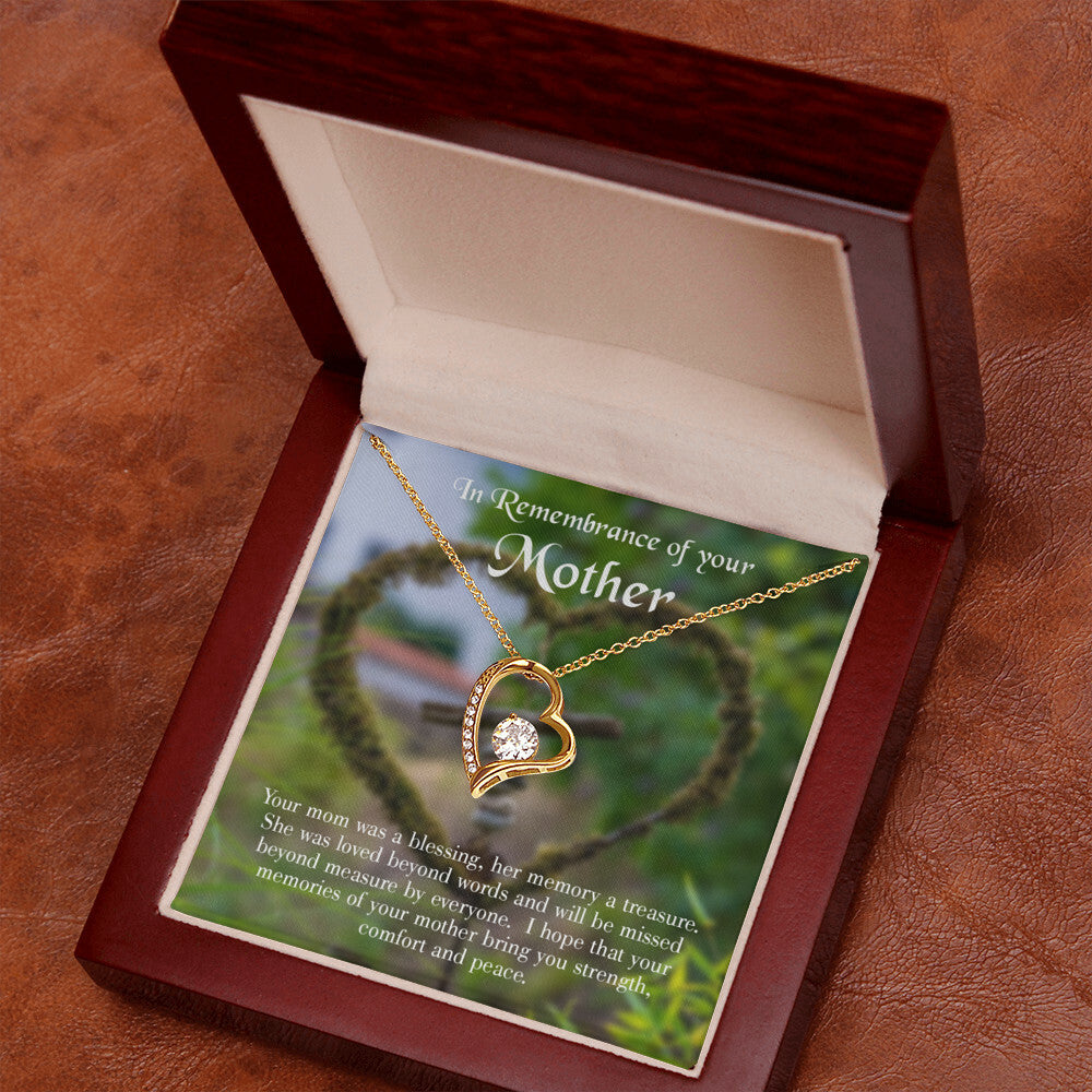 To Mom Remembrance Message Memory a Treasure Forever Necklace w Message Card-Express Your Love Gifts