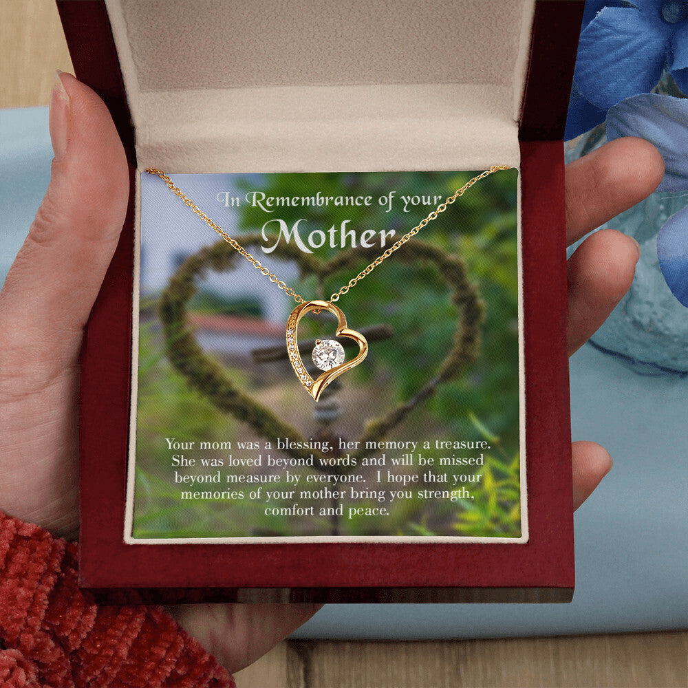 To Mom Remembrance Message Memory a Treasure Forever Necklace w Message Card-Express Your Love Gifts