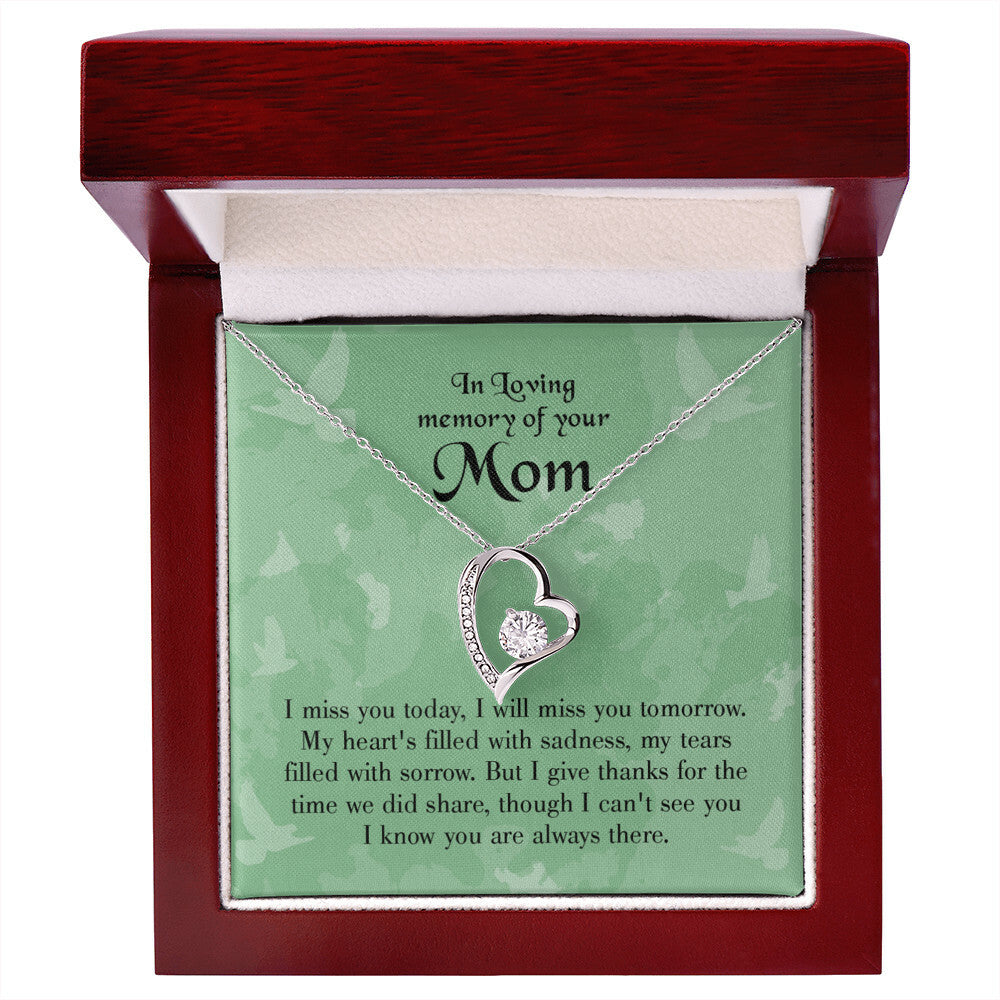 To Mom Remembrance Message Miss You Today Forever Necklace w Message Card-Express Your Love Gifts