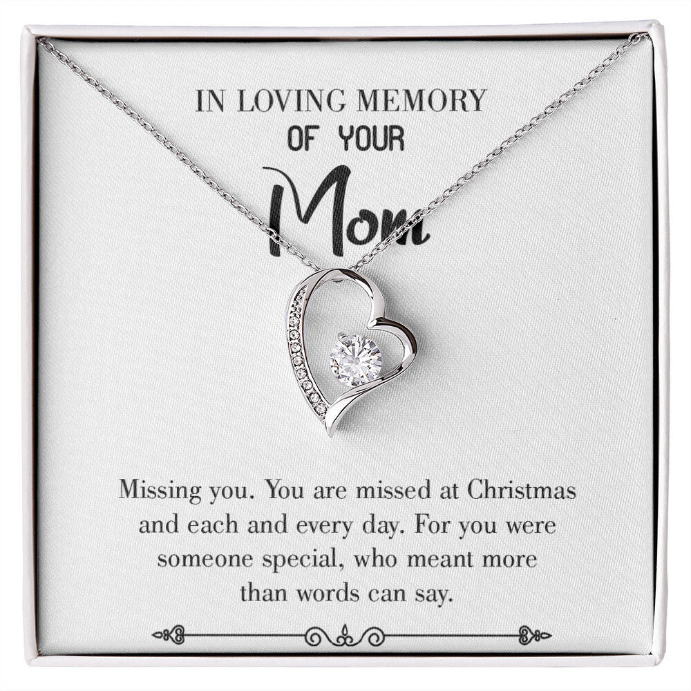 To Mom Remembrance Message Missing You White Forever Necklace w Message Card-Express Your Love Gifts