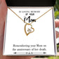 To Mom Remembrance Message Mom Death Anniversary White Forever Necklace w Message Card-Express Your Love Gifts