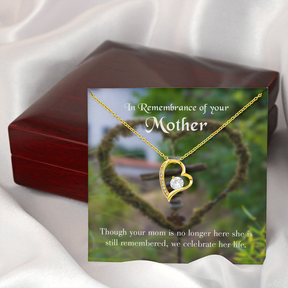 To Mom Remembrance Message Mom no Longer Here Forever Necklace w Message Card-Express Your Love Gifts