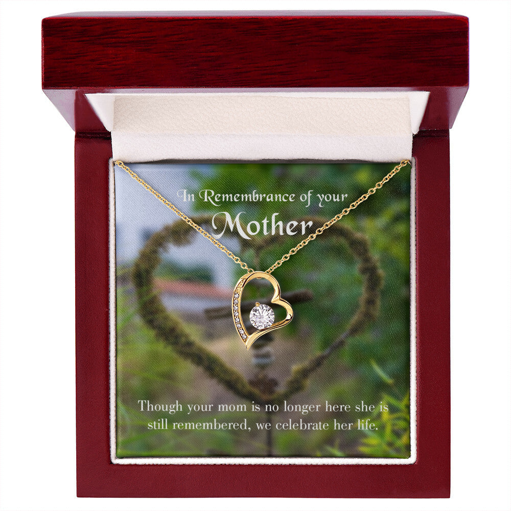 To Mom Remembrance Message Mom no Longer Here Forever Necklace w Message Card-Express Your Love Gifts