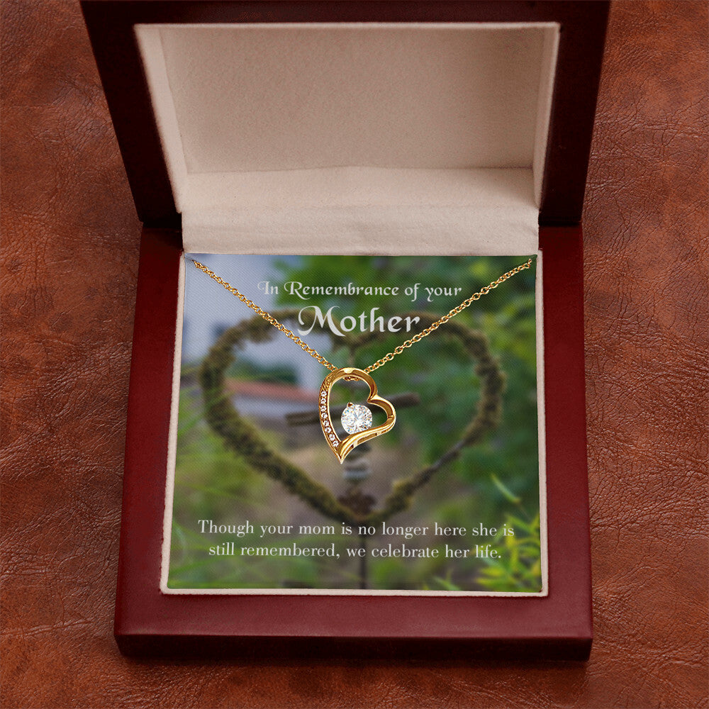 To Mom Remembrance Message Mom no Longer Here Forever Necklace w Message Card-Express Your Love Gifts