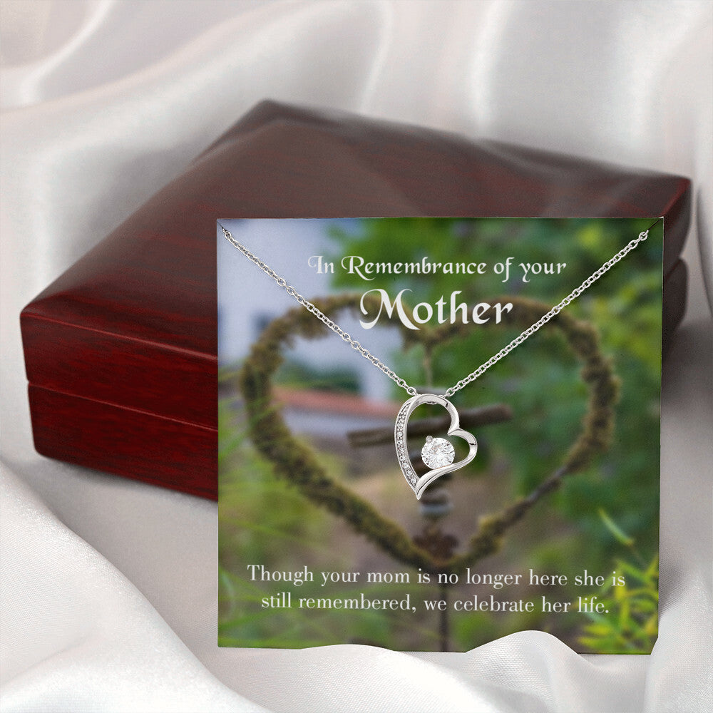 To Mom Remembrance Message Mom no Longer Here Forever Necklace w Message Card-Express Your Love Gifts