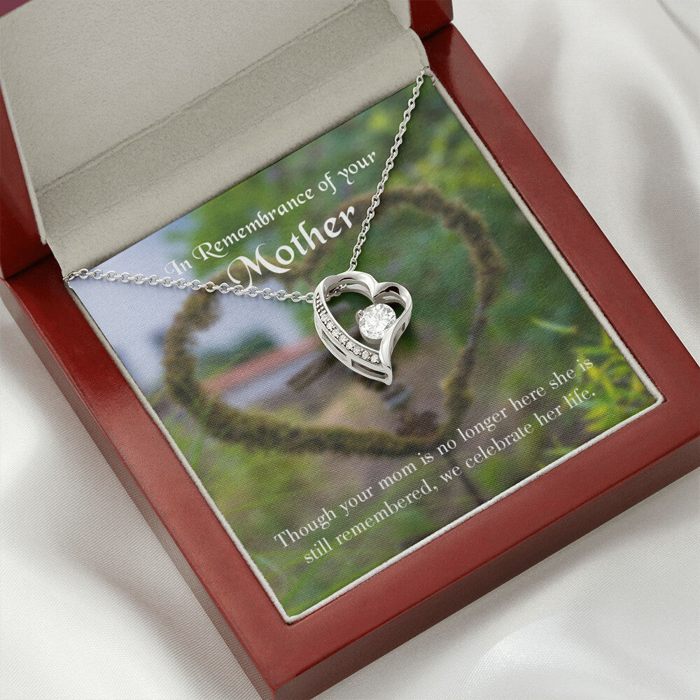To Mom Remembrance Message Mom no Longer Here Forever Necklace w Message Card-Express Your Love Gifts