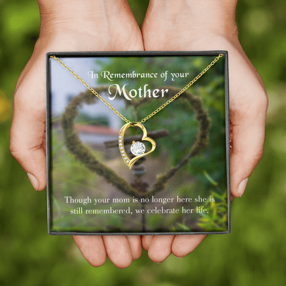 To Mom Remembrance Message Mom no Longer Here Forever Necklace w Message Card-Express Your Love Gifts