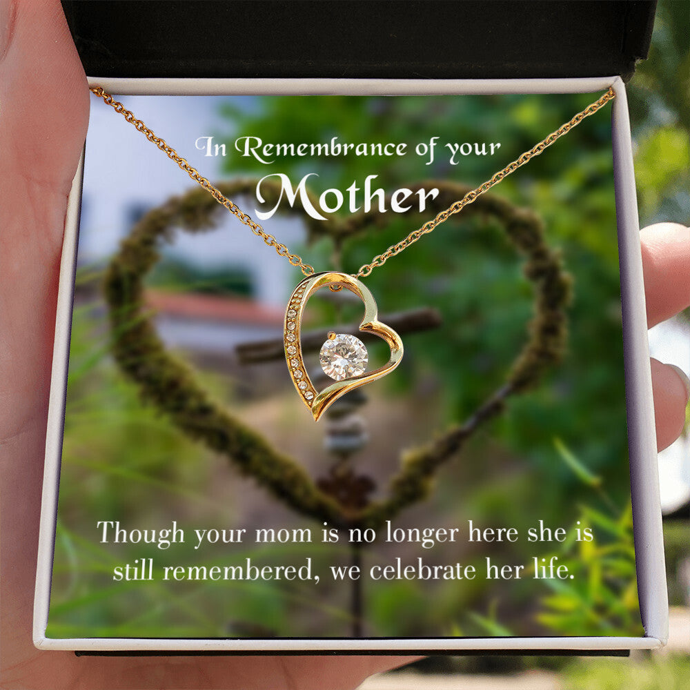 To Mom Remembrance Message Mom no Longer Here Forever Necklace w Message Card-Express Your Love Gifts