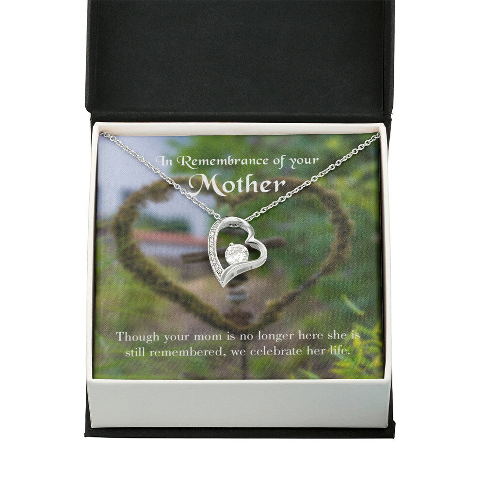 To Mom Remembrance Message Mom no Longer Here Forever Necklace w Message Card-Express Your Love Gifts