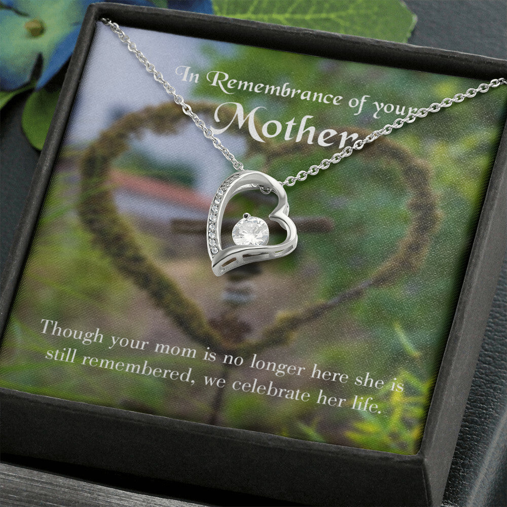 To Mom Remembrance Message Mom no Longer Here Forever Necklace w Message Card-Express Your Love Gifts
