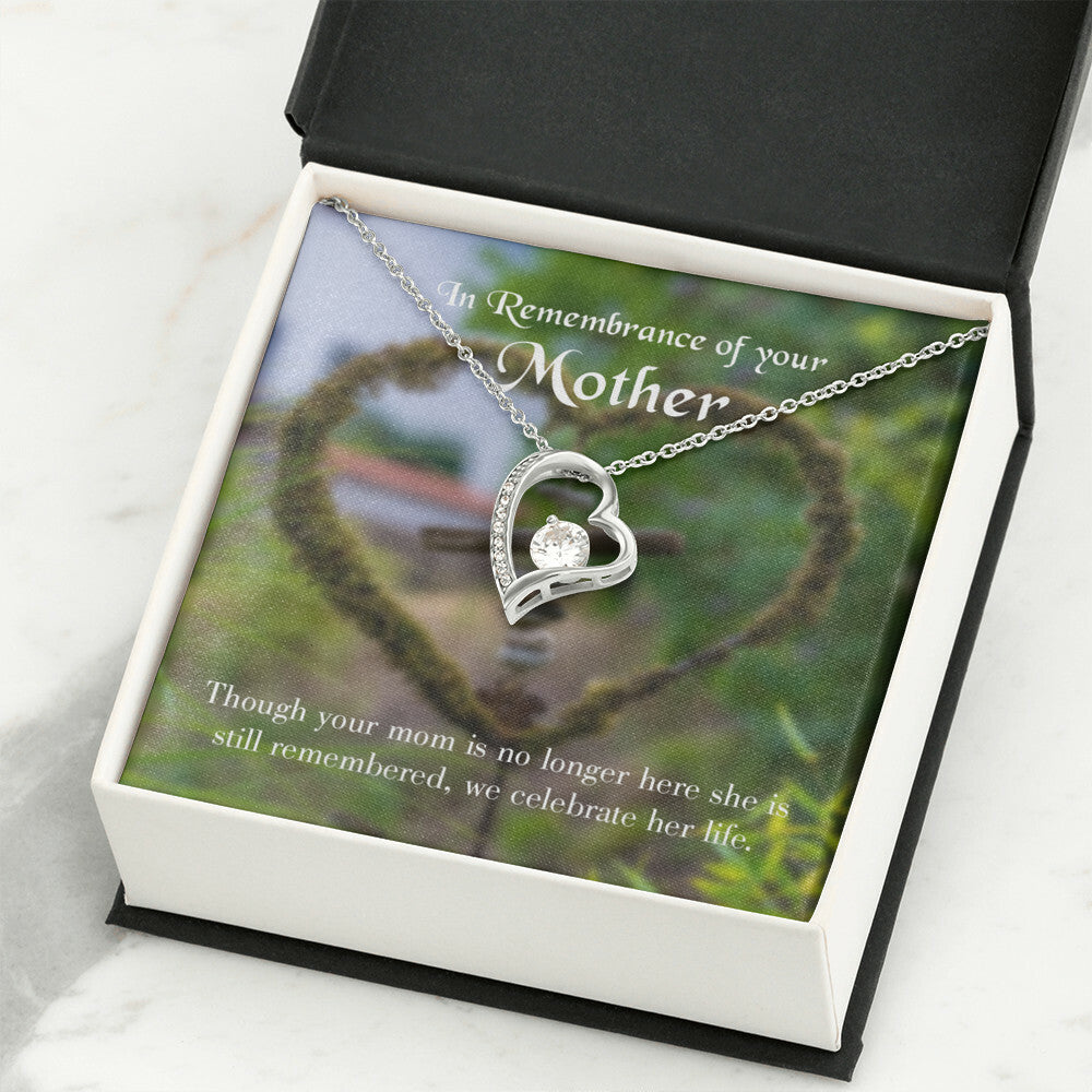 To Mom Remembrance Message Mom no Longer Here Forever Necklace w Message Card-Express Your Love Gifts