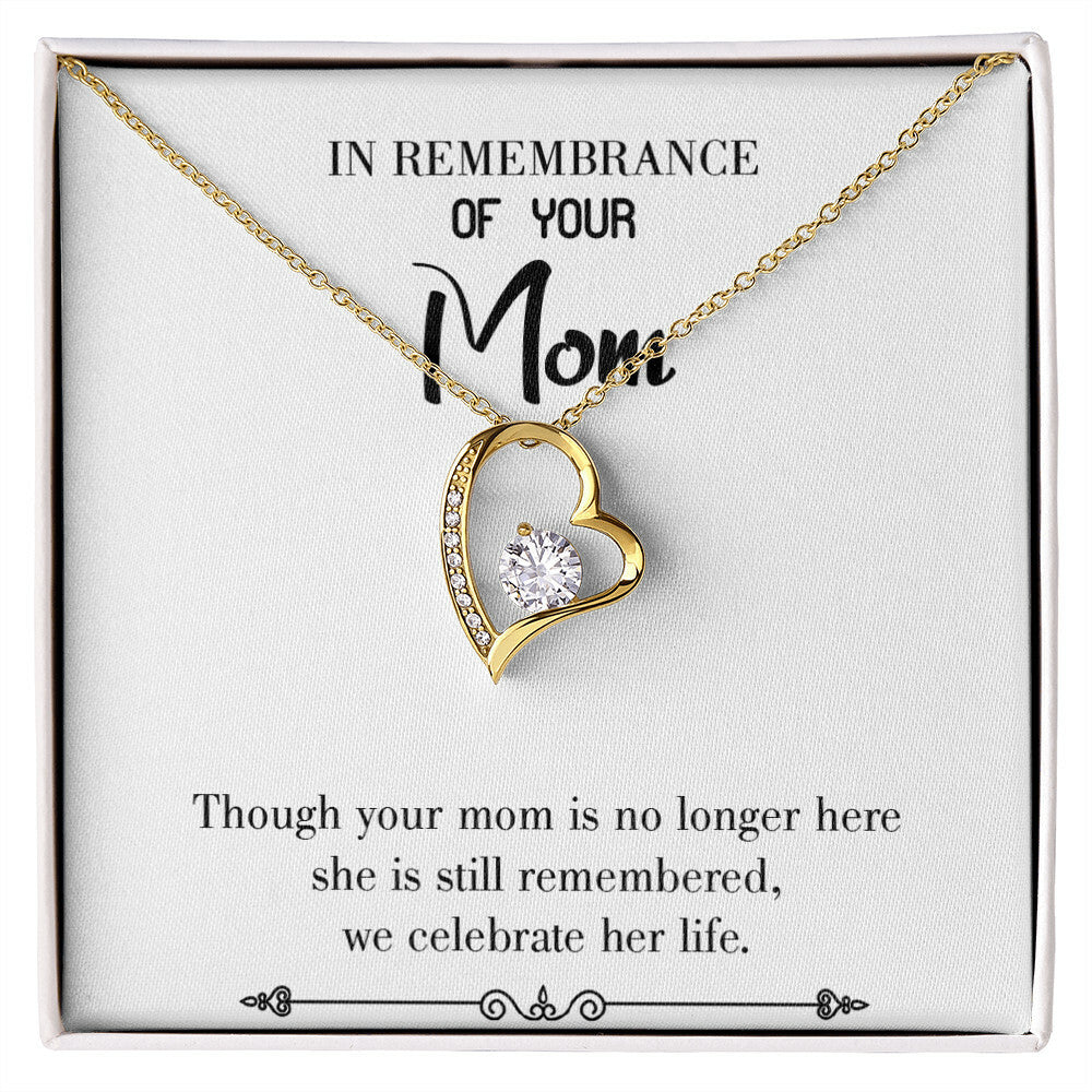 To Mom Remembrance Message Mom no Longer Here White Forever Necklace w Message Card-Express Your Love Gifts