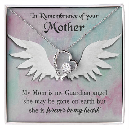To Mom Remembrance Message Mommy Guardian Angel Forever Necklace w Message Card-Express Your Love Gifts