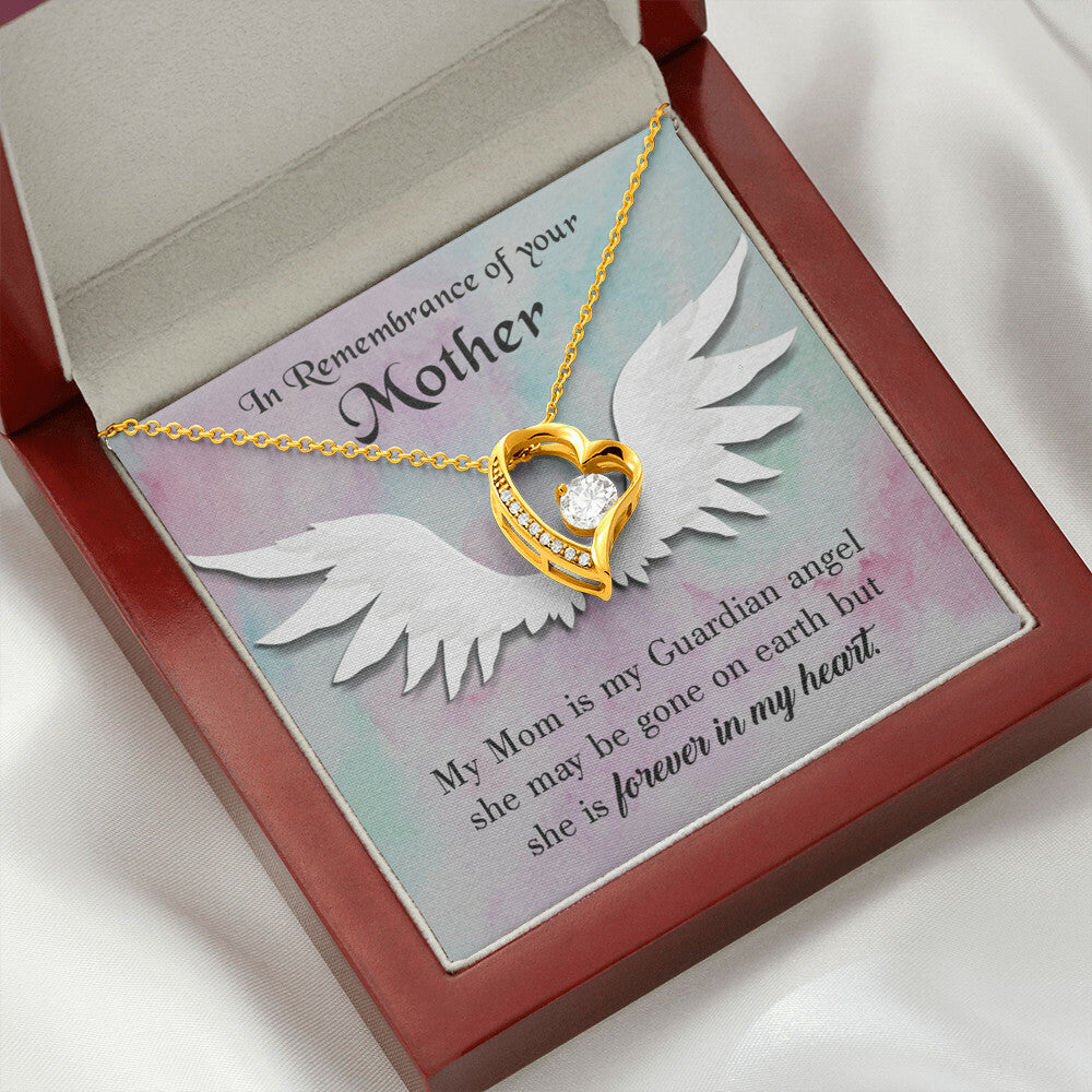 To Mom Remembrance Message Mommy Guardian Angel Forever Necklace w Message Card-Express Your Love Gifts