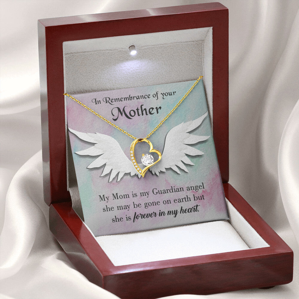 To Mom Remembrance Message Mommy Guardian Angel Forever Necklace w Message Card-Express Your Love Gifts