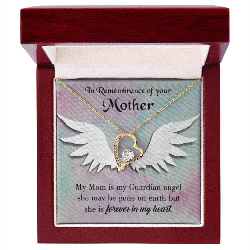 To Mom Remembrance Message Mommy Guardian Angel Forever Necklace w Message Card-Express Your Love Gifts