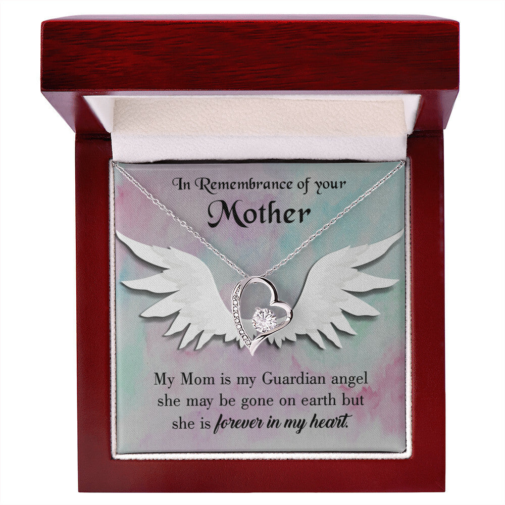 To Mom Remembrance Message Mommy Guardian Angel Forever Necklace w Message Card-Express Your Love Gifts