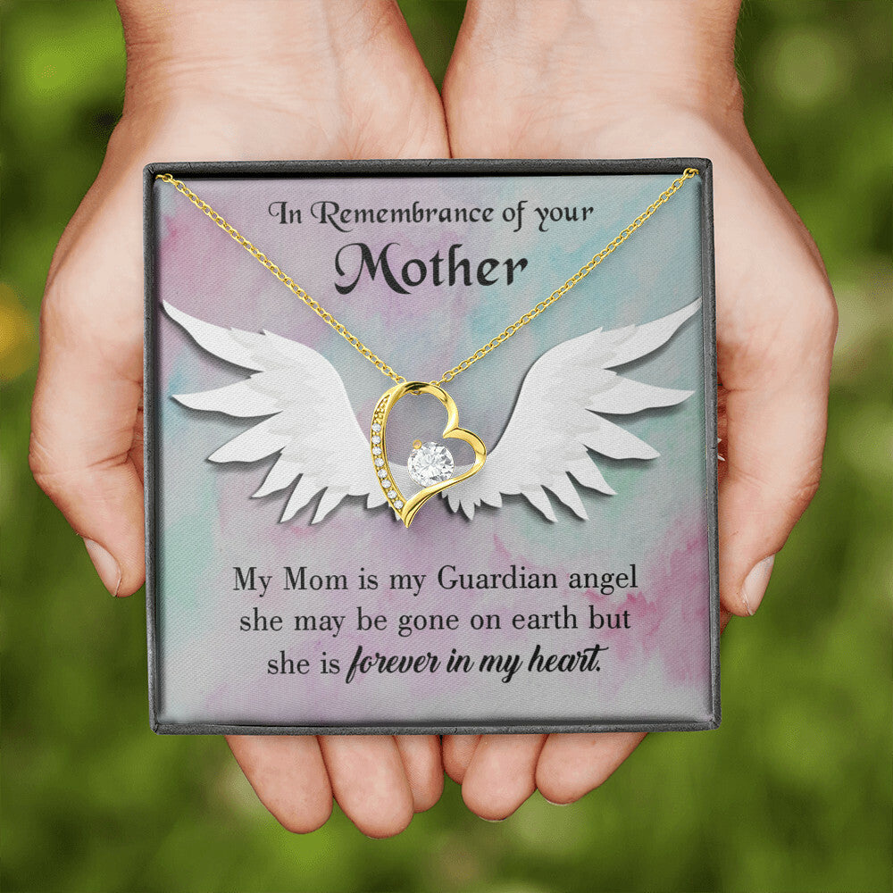 To Mom Remembrance Message Mommy Guardian Angel Forever Necklace w Message Card-Express Your Love Gifts