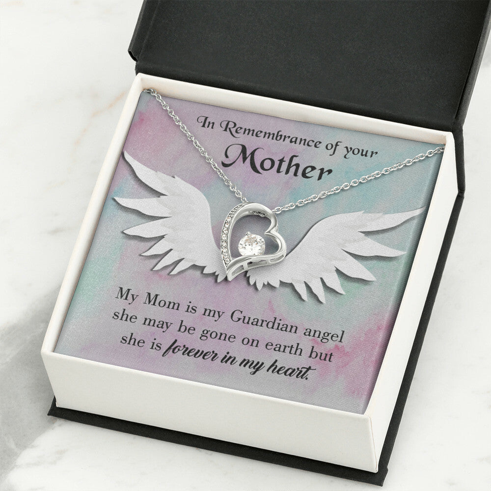 To Mom Remembrance Message Mommy Guardian Angel Forever Necklace w Message Card-Express Your Love Gifts