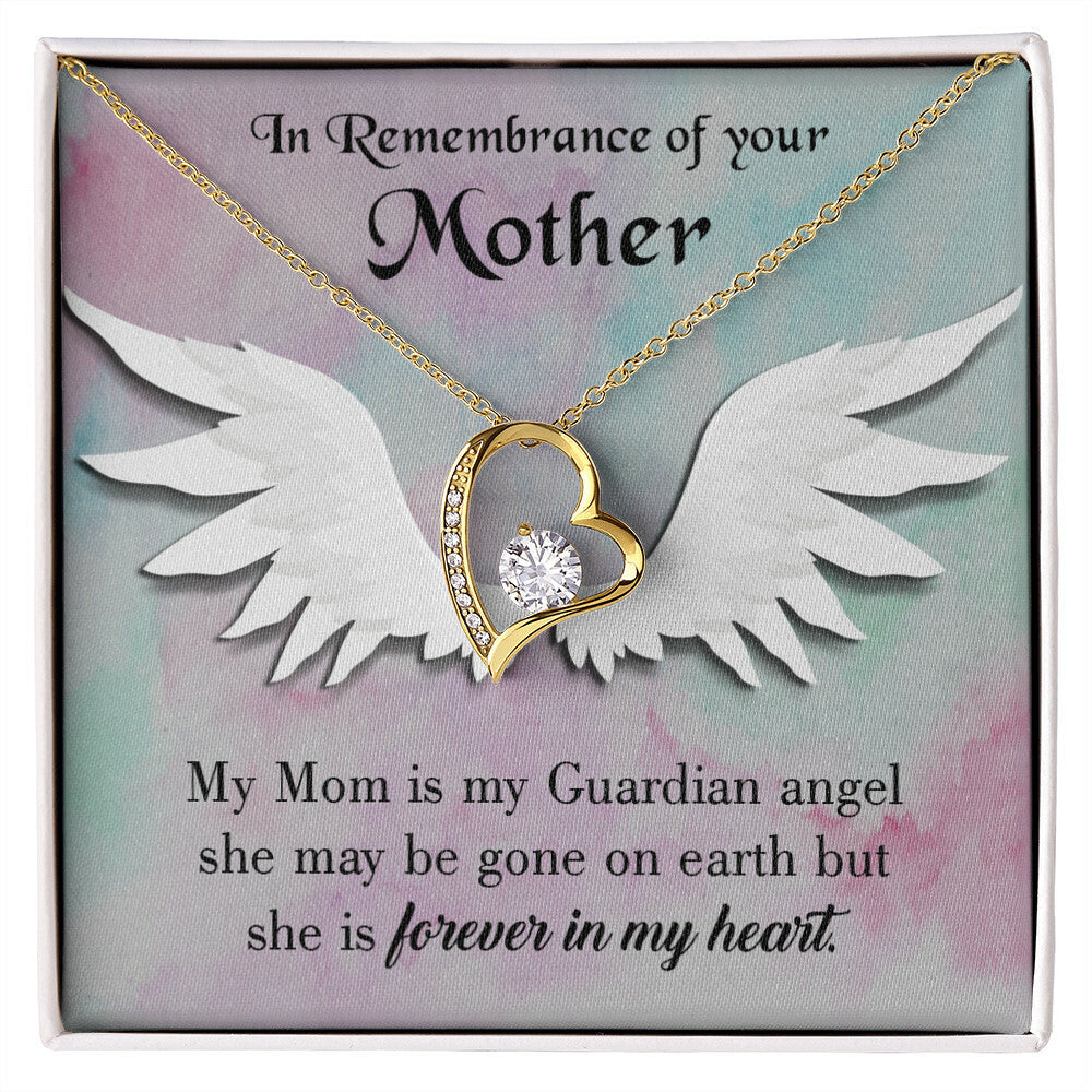To Mom Remembrance Message Mommy Guardian Angel Forever Necklace w Message Card-Express Your Love Gifts