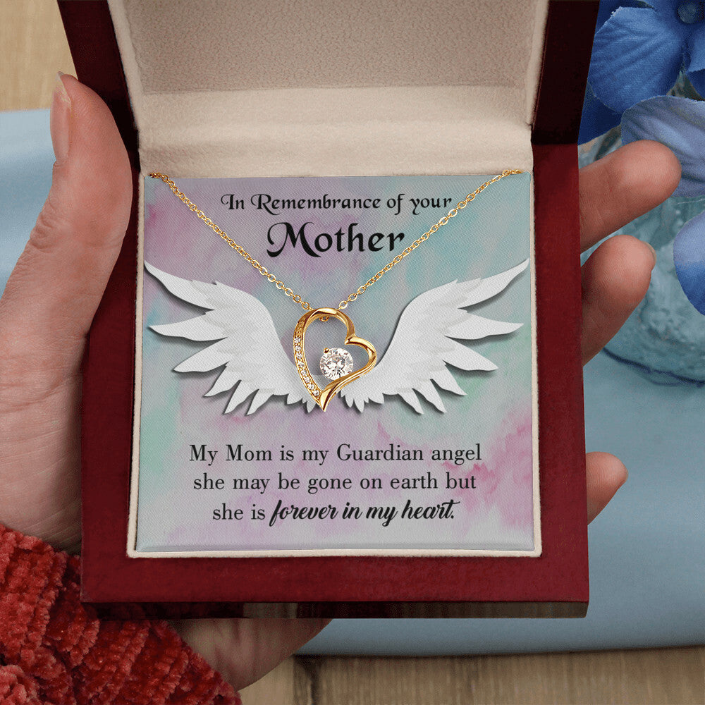 To Mom Remembrance Message Mommy Guardian Angel Forever Necklace w Message Card-Express Your Love Gifts