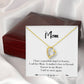 To Mom Remembrance Message Mother's Love is Eternal White Forever Necklace w Message Card-Express Your Love Gifts