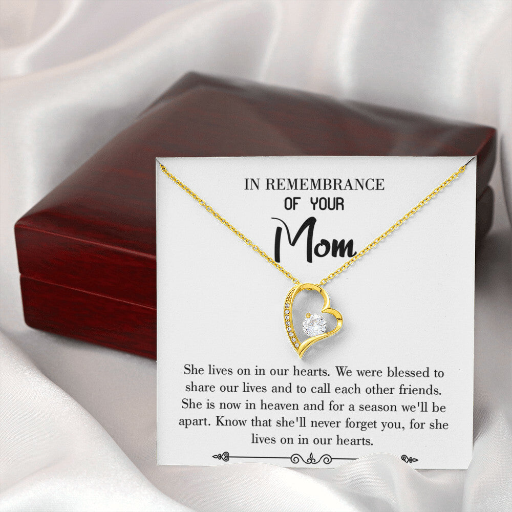 To Mom Remembrance Message Shared Life's Joy White Forever Necklace w Message Card-Express Your Love Gifts