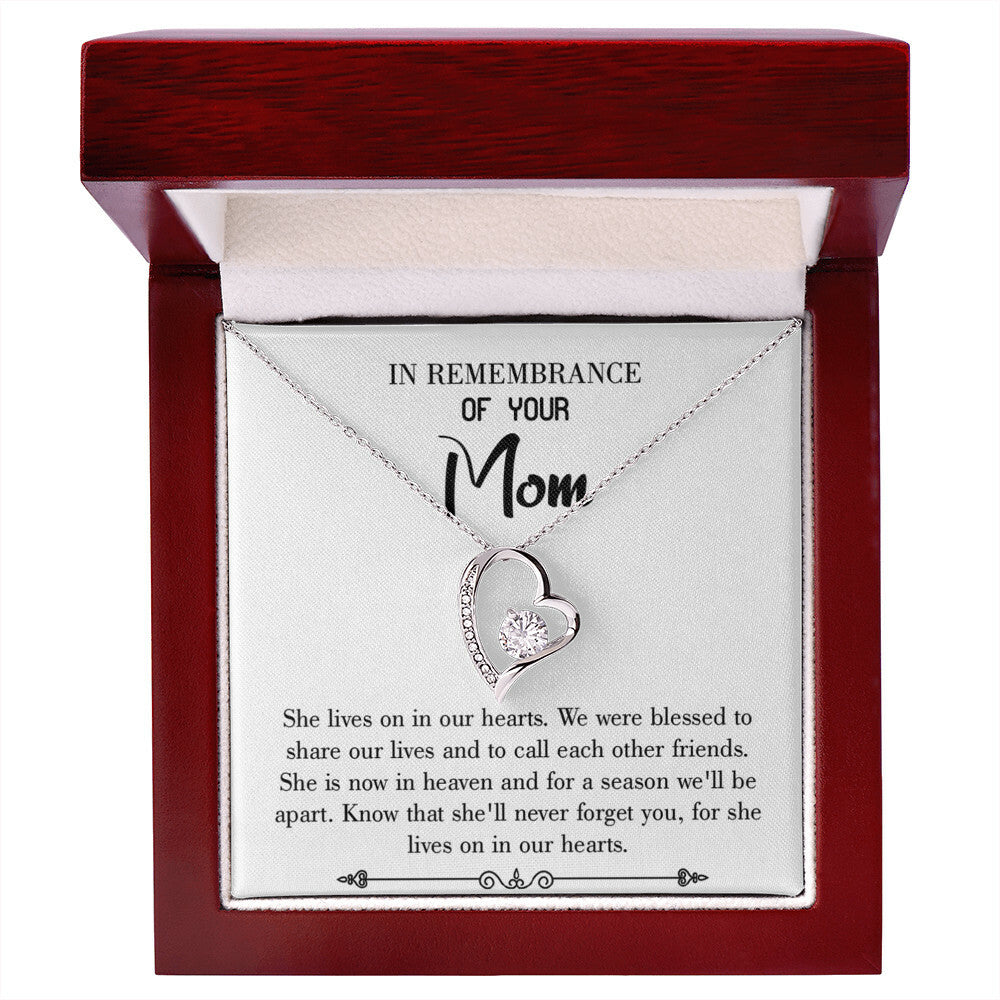 To Mom Remembrance Message Shared Life's Joy White Forever Necklace w Message Card-Express Your Love Gifts