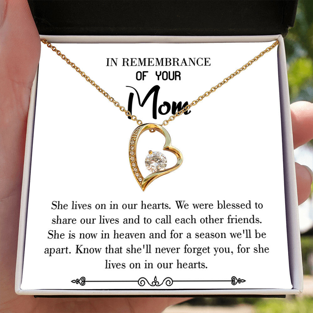 To Mom Remembrance Message Shared Life's Joy White Forever Necklace w Message Card-Express Your Love Gifts