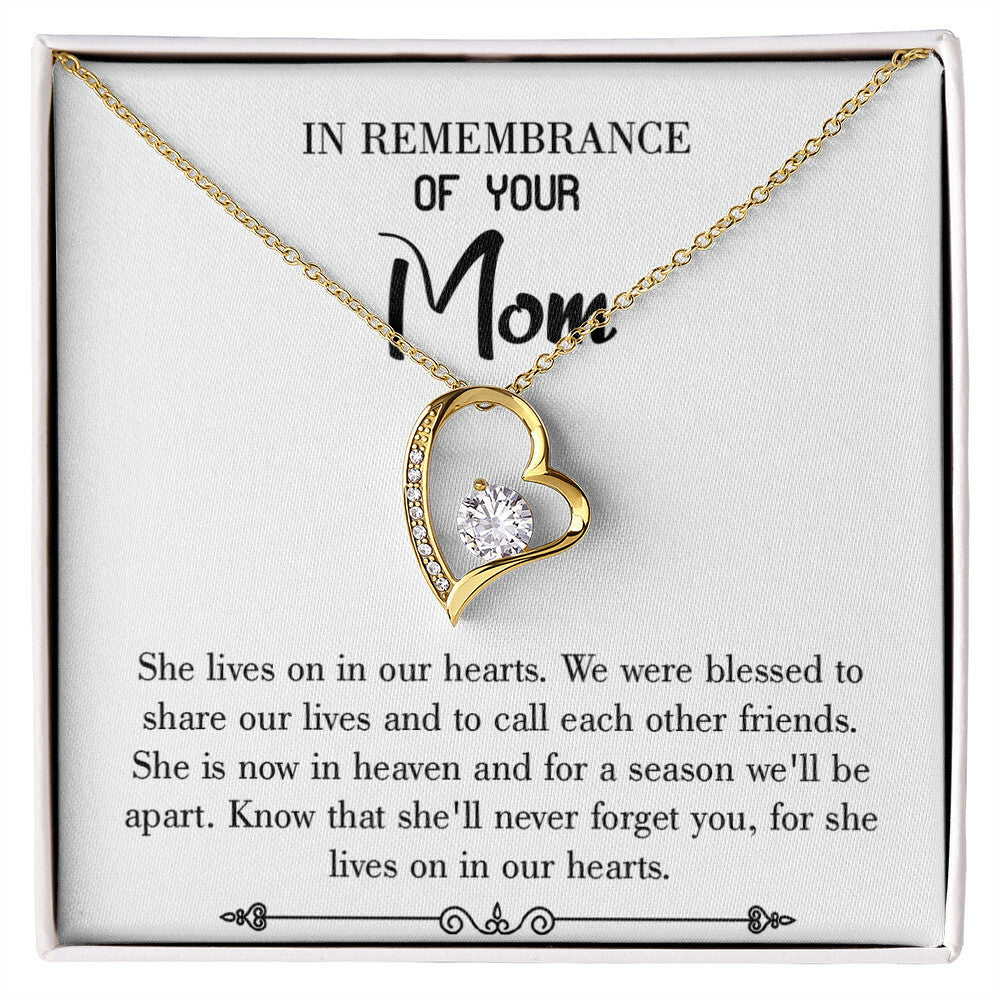 To Mom Remembrance Message Shared Life's Joy White Forever Necklace w Message Card-Express Your Love Gifts