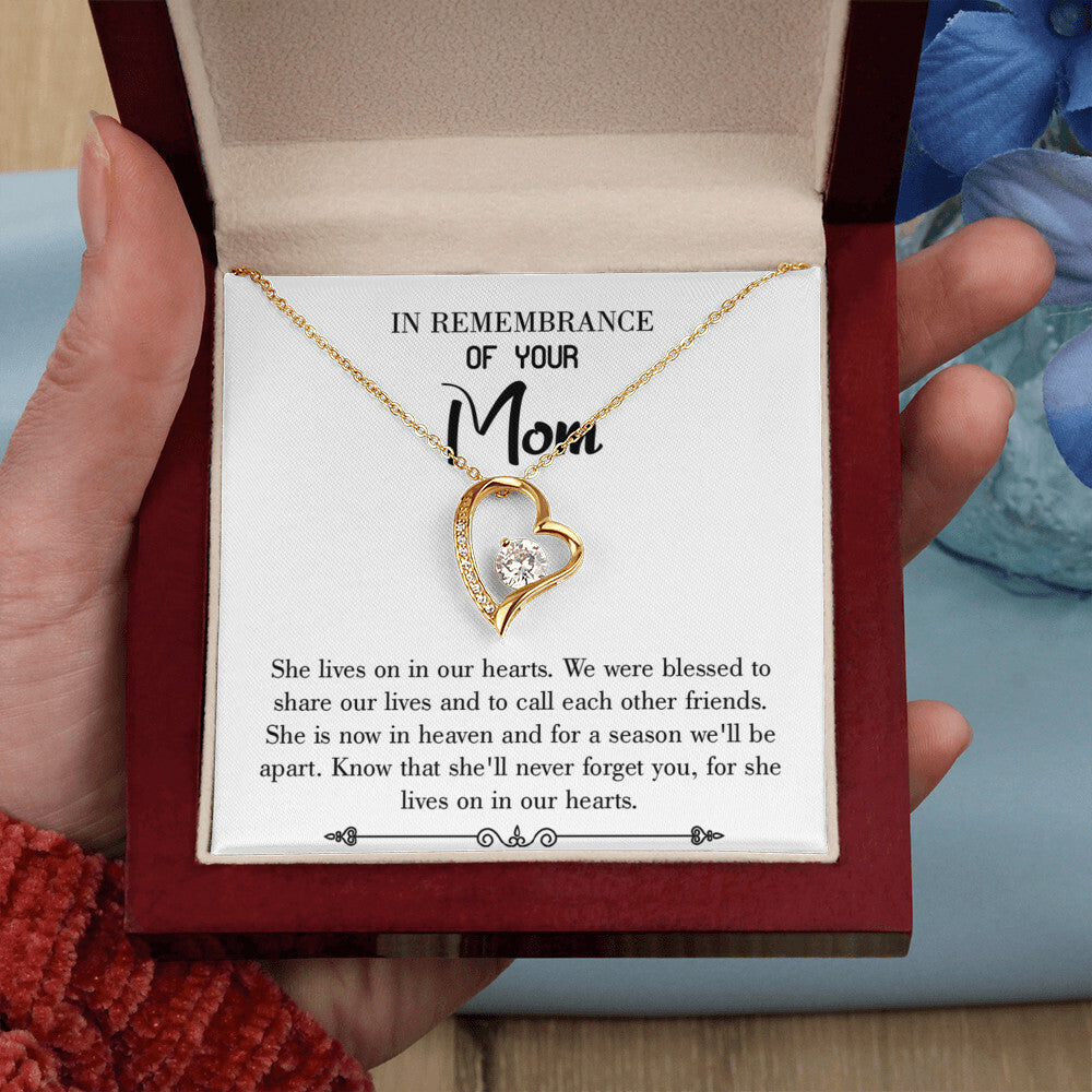 To Mom Remembrance Message Shared Life's Joy White Forever Necklace w Message Card-Express Your Love Gifts