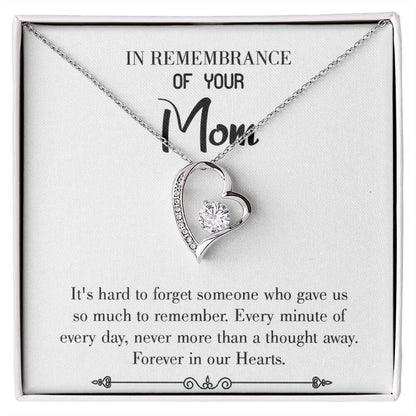 To Mom Remembrance Message So Much to Remember White Forever Necklace w Message Card-Express Your Love Gifts